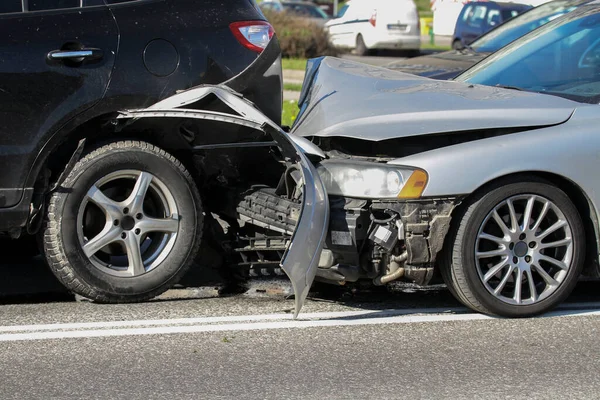 Two Cars Involved Collision Crash — Stock Photo, Image