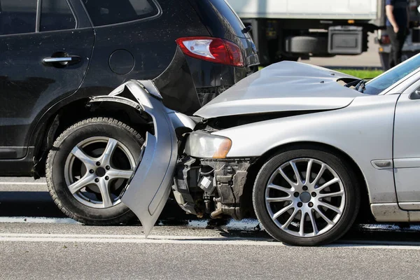 Two Cars Involved Collision Crash — Stock Photo, Image