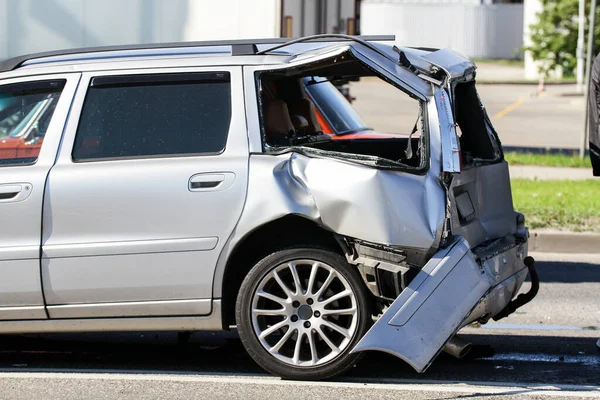 Two Cars Involved Collision Crash — Stock Photo, Image