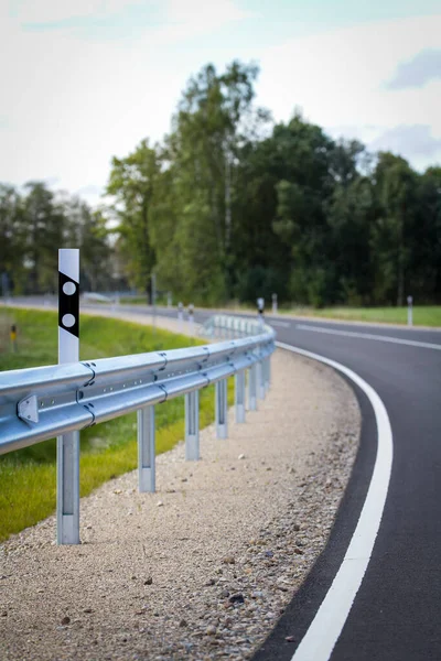 New Road Highway Mid Construction New Route Vehicle Traffic — Stock Photo, Image