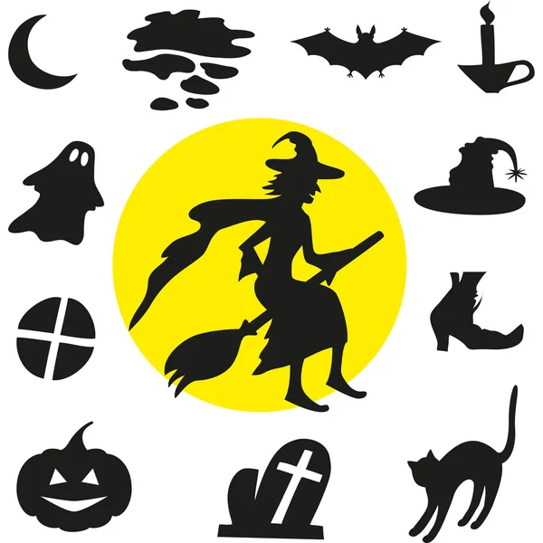 Halloween silhouettes — Stock Vector