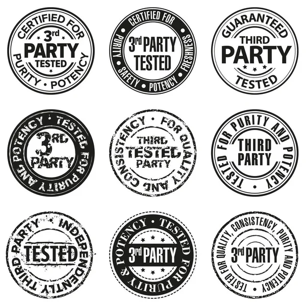 Stamp third party lab tested. 3rd party tested for quality, consistency, purity and potency. Design template. — Stock Vector