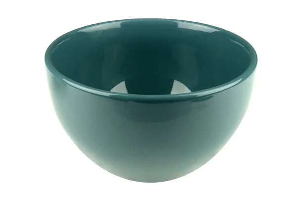 Green empty bowl isolated on white — Stock Photo, Image