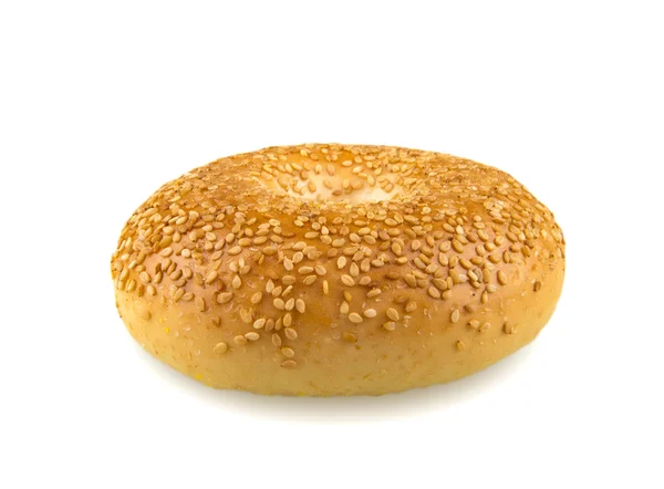 Sesame Seed Bagel Isolated on White Background — Stock Photo, Image