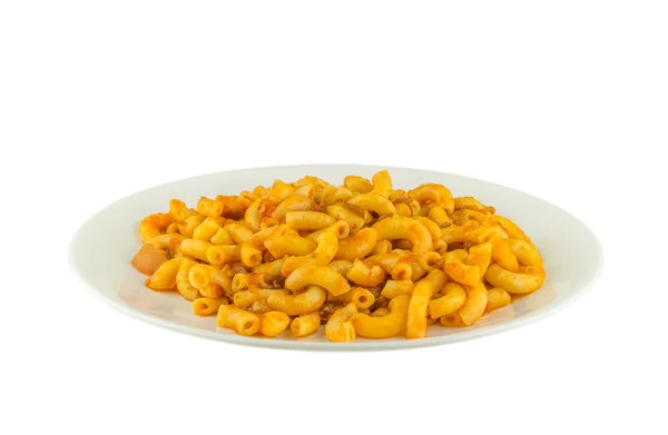 Macaroni กับเนื้อบดและซอส — ภาพถ่ายสต็อก