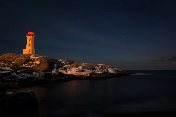 peggys cove'nın deniz feneri gece