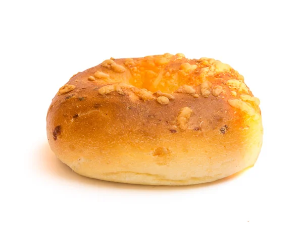 Bagel with cheese on top — Stock Photo, Image