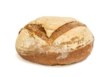 Beyaz arkaplanda izole edilmiş taze ekmek