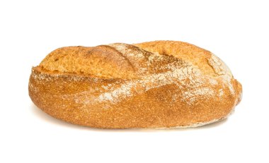 Beyaz arkaplanda izole edilmiş taze ekmek