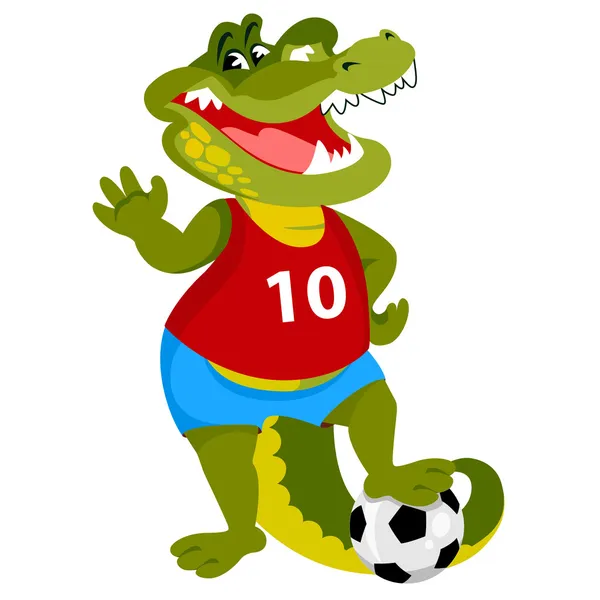 Крокодил футболіст — стоковий вектор