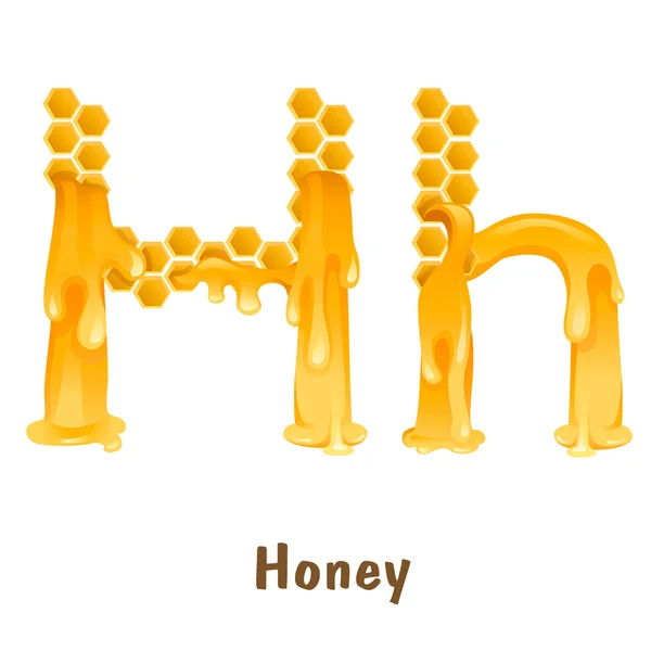 La lettre H comme des rayons de miel — Image vectorielle