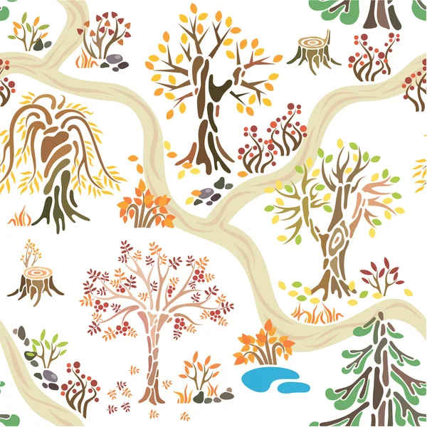 Modèle de nature d'automne dessiné à la main — Image vectorielle