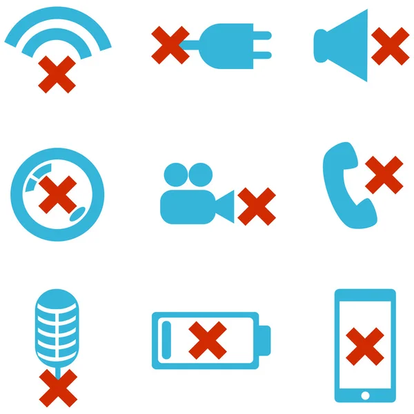 Conjunto de iconos de averías de dispositivos móviles — Vector de stock