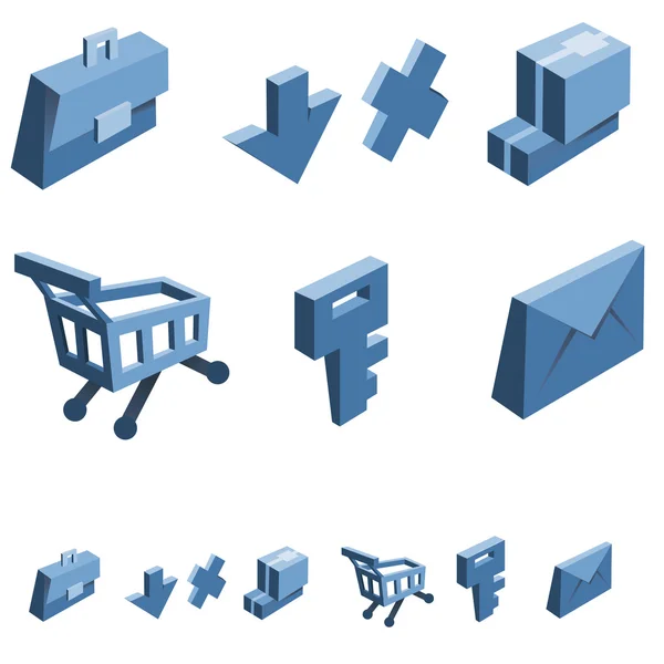 Shopping e business icon set — Vettoriale Stock