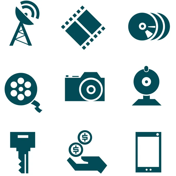Conjunto de iconos de tecnologías multimedia — Archivo Imágenes Vectoriales