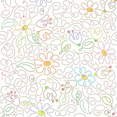 çiçekler ve çizgiler dekor Dikişsiz desen renk