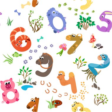 çiftlik hayvanları seamless modeli gibi sayılar