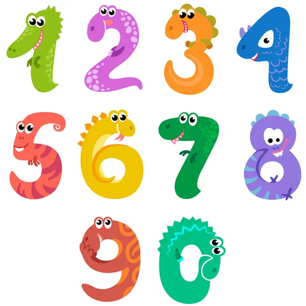 Numeri come dinosauri Illustrazione Stock