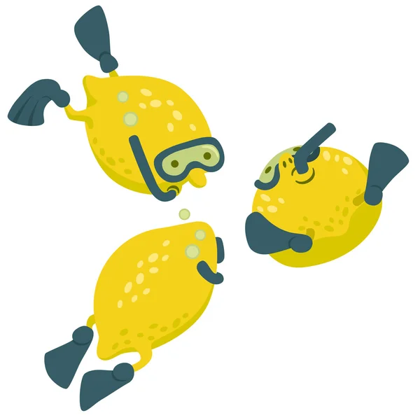 Concept de dessin animé Lemon divers — Image vectorielle