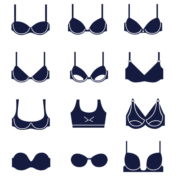 不同类型的胸罩 — 图库矢量图片