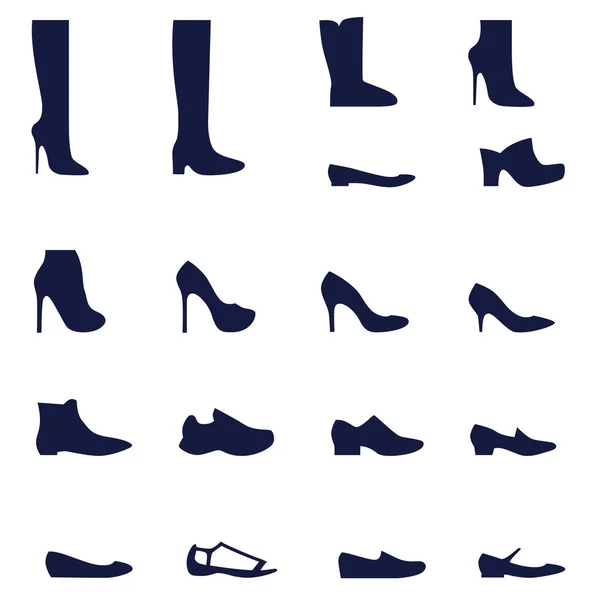 Diferentes tipos de zapatos de mujer — Archivo Imágenes Vectoriales