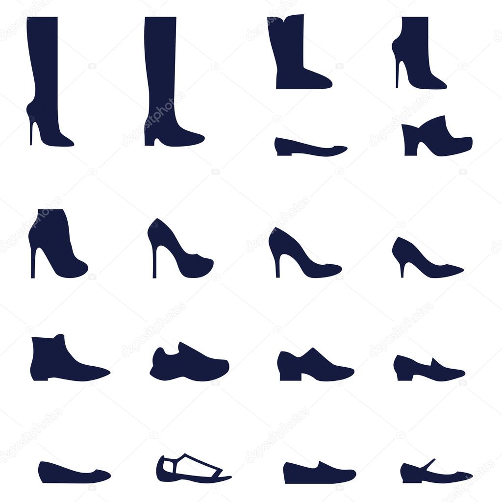 Different types of women's shoes