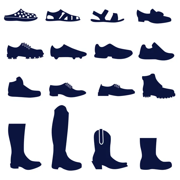 Different types of men's footwear — Stock Vector