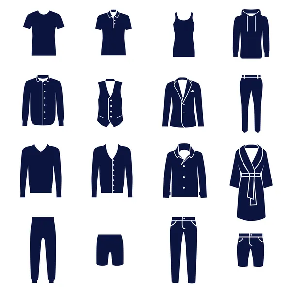 不同类型的男人的衣服 — 图库矢量图片
