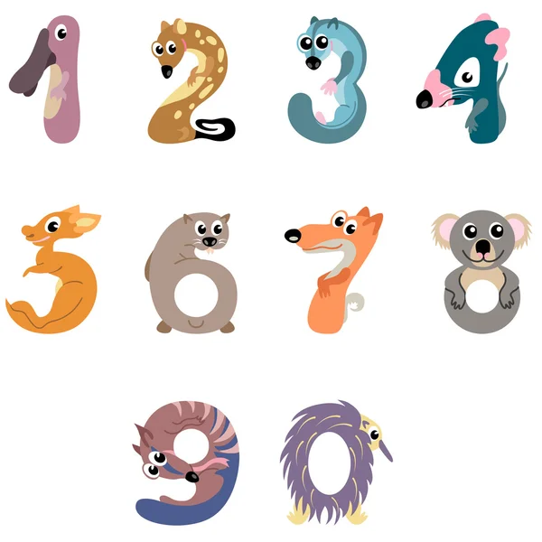 Numbers like Australian animals Vector Graphics