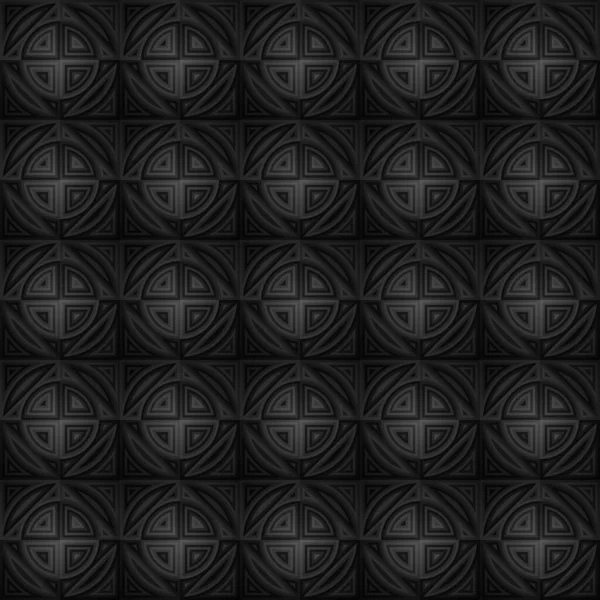 Dark Black Mosaic Abstract Seamless Geometric Grid Background Texture — Vetor de Stock