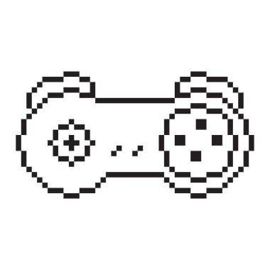 Video game controller vector illustration Gamepad sign Pixel art style