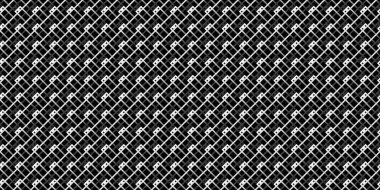 Dark black Monochrome geometric grid Pixel Art style background Modern black and white abstract mosaic texture