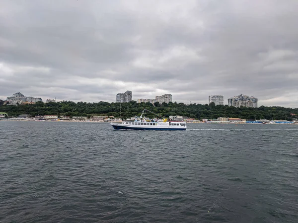 View of sailing yachts in the port Seascape background