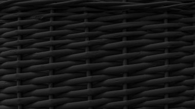 Dark black Straw weaving texture closeup Handcraft woven Reed mats background