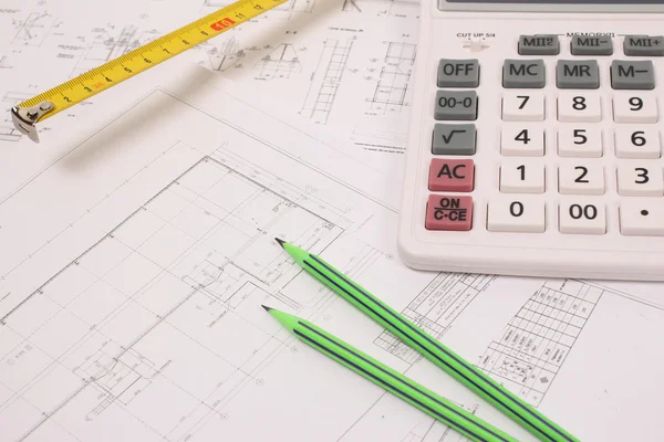 Design of construction plans — Stock Photo, Image