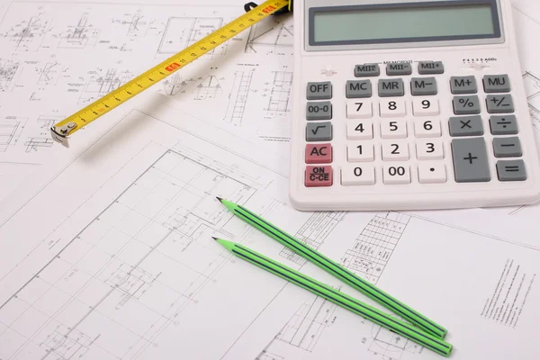 Design of construction plans — Stock Photo, Image