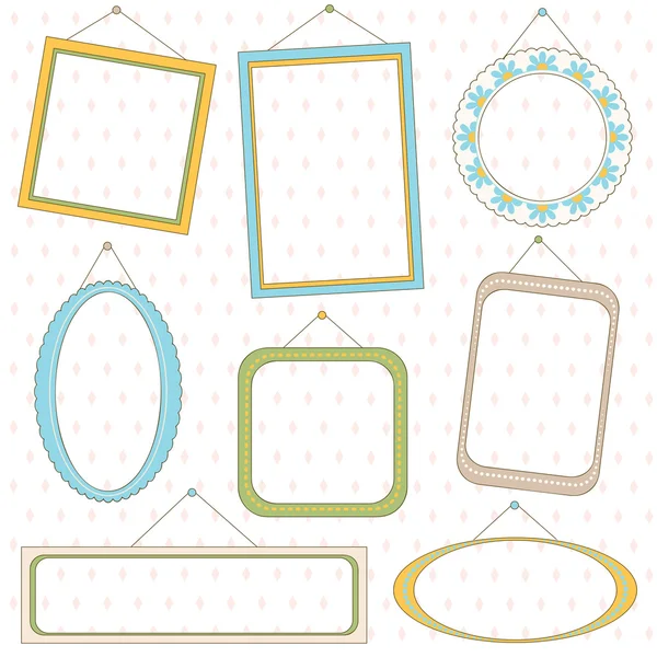 Collection of decorative hand drawn frames — Stock Vector