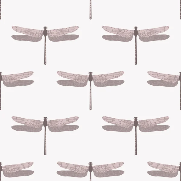 Pink dragonfly seamless pattern — Stock Vector