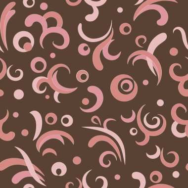 pembe ve kahverengi renkte parlak swirls seamless modeli