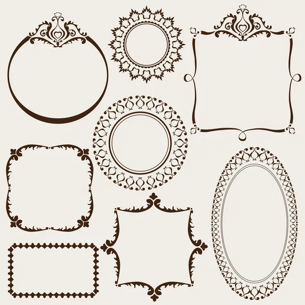 Collection of decorative vintage frames — Stock Vector