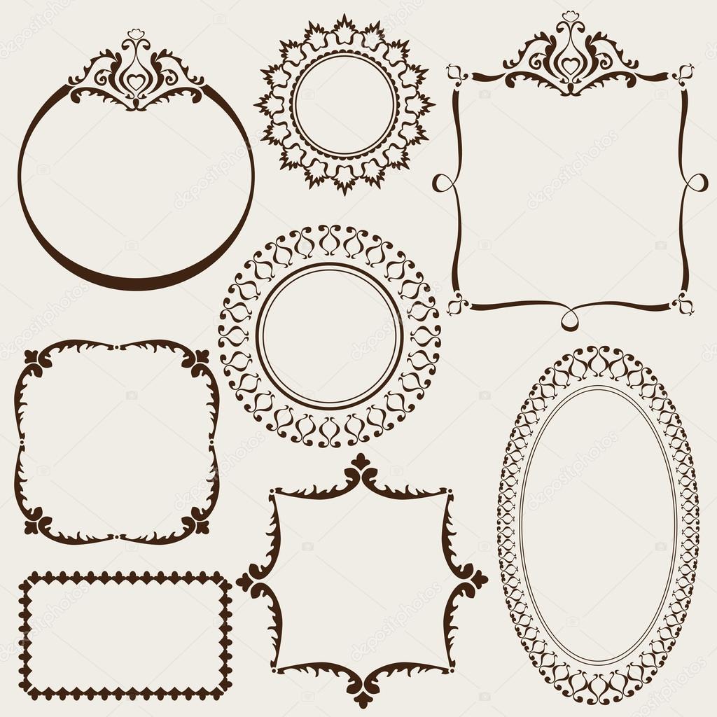 Collection of decorative vintage frames