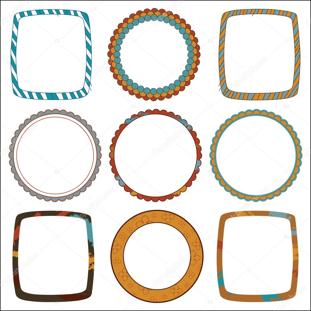 Collezione di cornici colorate decorative — Vettoriale Stock