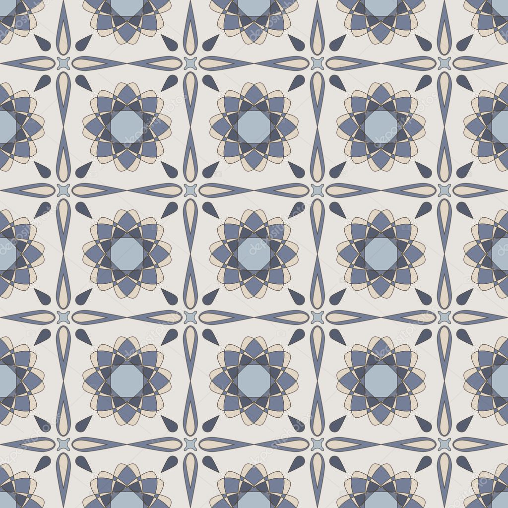 Blue mosaic seamless pattern