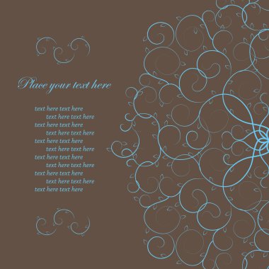 Vintage kartı ile dekoratif ışık mavi süsleme elemanları