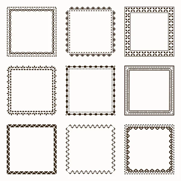 Collection of geometric frames — Stock Vector