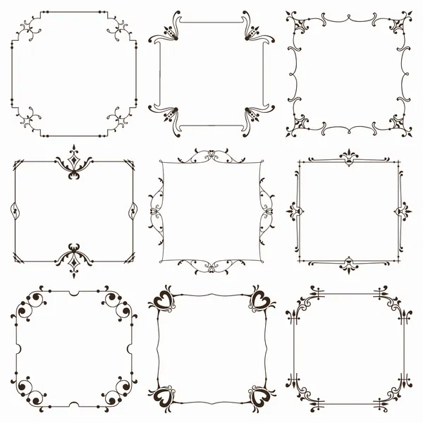 Colección de marcos cuadrados ornamentales — Vector de stock