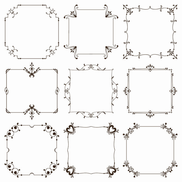 Collection of ornamental square frames