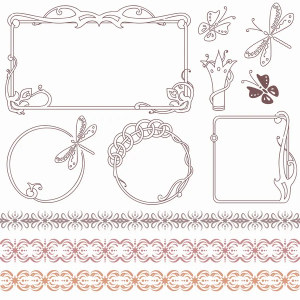 Borders and frames collection — Stock Vector