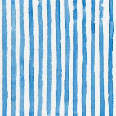 Watercolor striped background with vertical blue stripes clipart