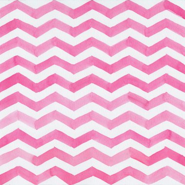 Watercolor background with pink zigzag stripes clipart